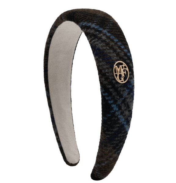 [MARITHÉ FRANÇOIS GIRBAUD] CIRCLE LOGO CHECK HAIRBAND brown