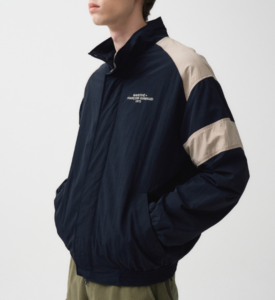 [MARITHÉ FRANÇOIS GIRBAUD] COLOR BLOCK NYLON JACKET dark navy