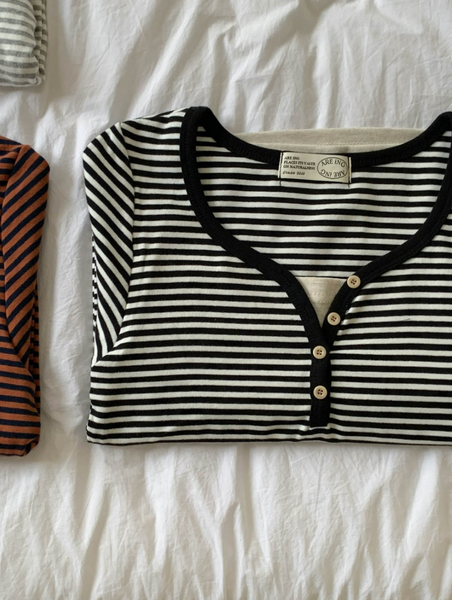 少量現貨!! ♡ o'pparel ♡ Stripe Layered Tee (3 colours)