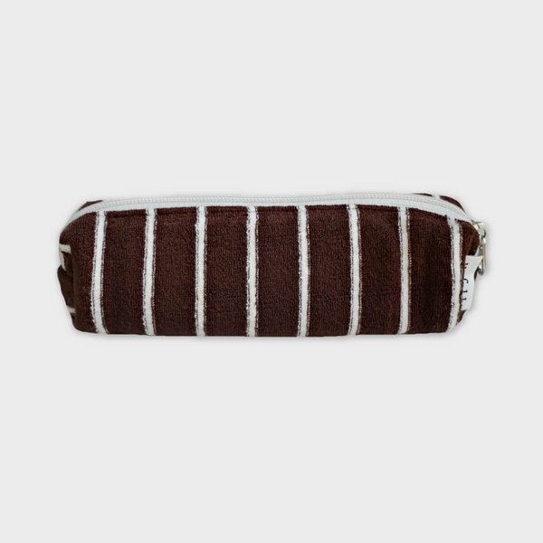 [unfold] Stripe Terry Pencil Pouch (Brown)