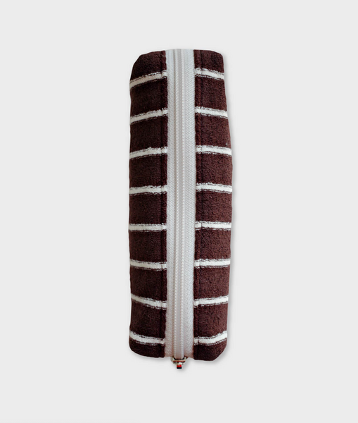 [unfold] Stripe Terry Pencil Pouch (Brown)