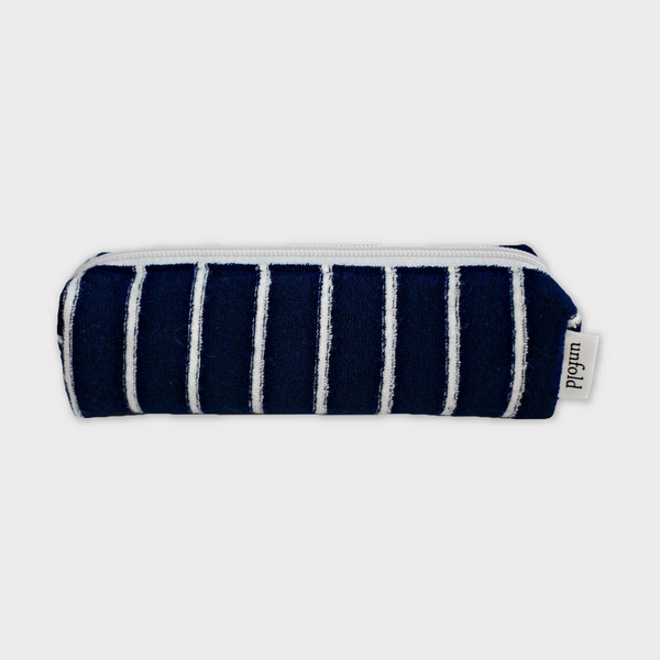 [unfold] Stripe Terry Pencil Pouch (Navy)