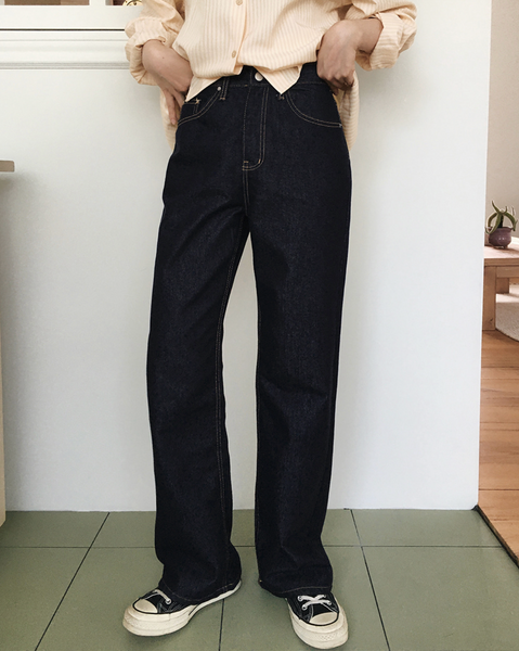 [SLOWAND] # SLOWMADE Hours Non-fade Saint Jean Denim Pants