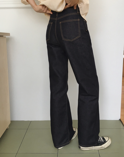 [SLOWAND] # SLOWMADE Hours Non-fade Saint Jean Denim Pants