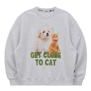 [Wai Kei] Maltese and Cheesecat Sweatshirt Melange White