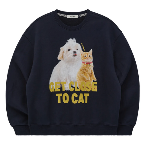 [Wai Kei] Maltese and Cheesecat Sweatshirt Navy