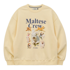 [Wai Kei] Maltese Crew Sweatshirt Light Yellow