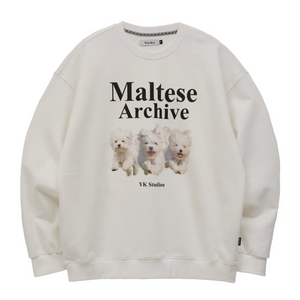 [Wai Kei] Maltese Archive Sweatshirt White