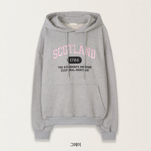 [SLOWAND] Scott Embroidered Lettering Hoodie