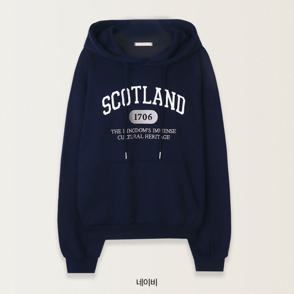 [SLOWAND] Scott Embroidered Lettering Hoodie