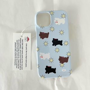 [two paw yard.] Happy Puppy Sky Phone Case