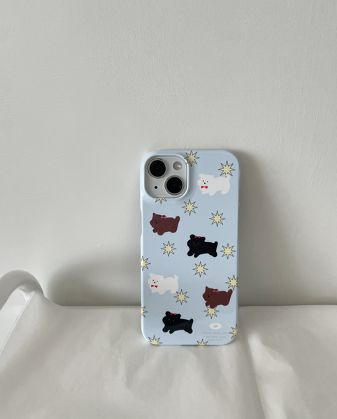 [two paw yard.] Happy Puppy Sky Phone Case