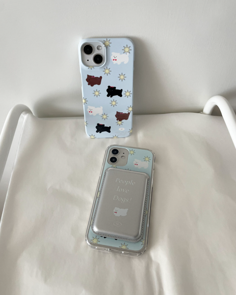 [two paw yard.] Happy Puppy Sky Phone Case