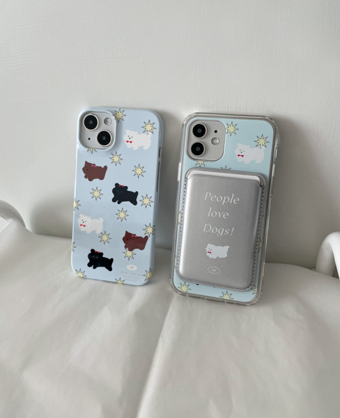 [two paw yard.] Happy Puppy Sky Phone Case