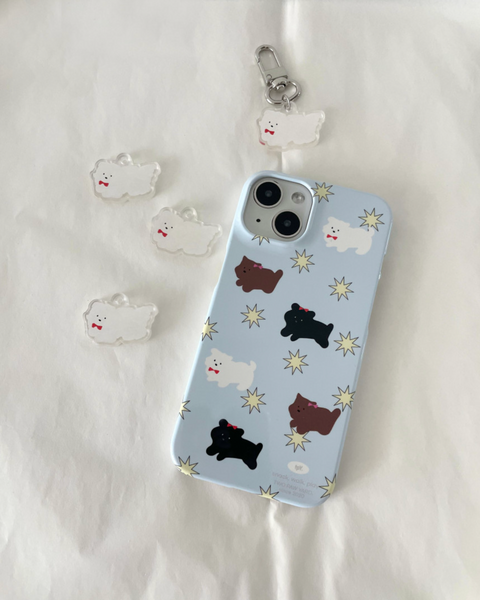 [two paw yard.] Happy Puppy Sky Phone Case