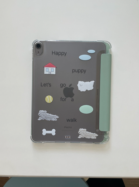 [two paw yard.] Happy Puppy Ipad Case