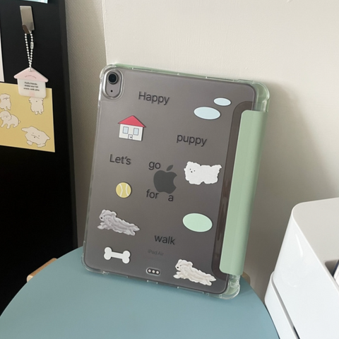 [two paw yard.] Happy Puppy Ipad Case