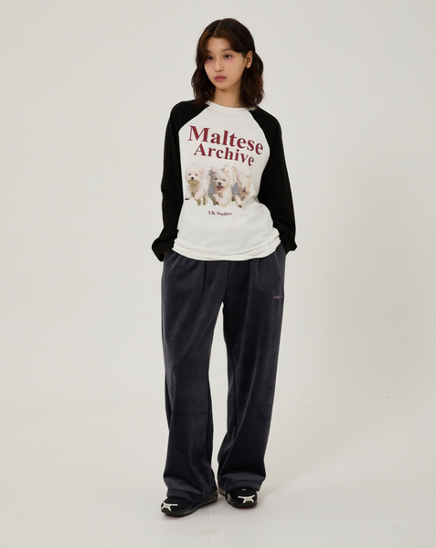 [Wai Kei] Maltese Archive Raglan Long Sleeve T-Shirt Ivory