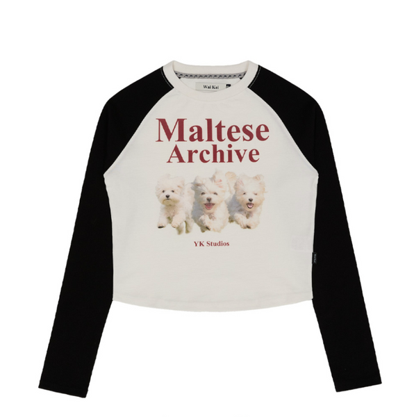 [Wai Kei] Maltese Archive Raglan Long Sleeve T-Shirt Ivory