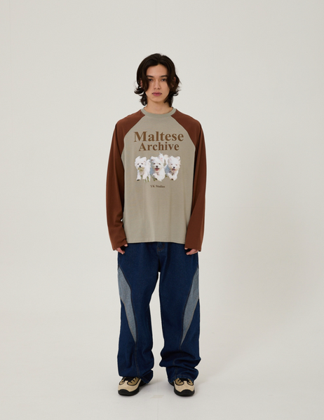 [Wai Kei] Maltese Archive Raglan Long Sleeve T-Shirt Mint