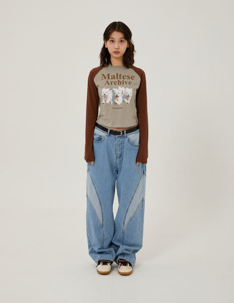 [Wai Kei] Maltese Archive Raglan Long Sleeve T-Shirt Mint