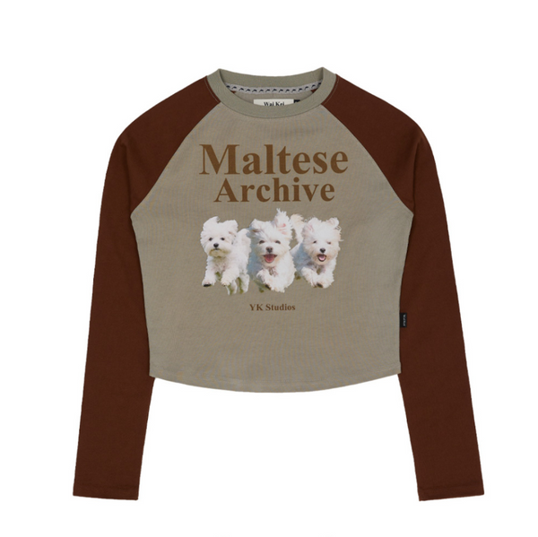 [Wai Kei] Maltese Archive Raglan Long Sleeve T-Shirt Mint