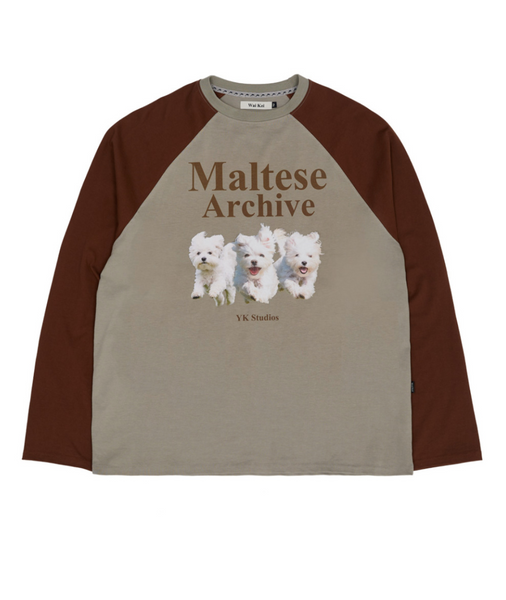 [Wai Kei] Maltese Archive Raglan Long Sleeve T-Shirt Mint