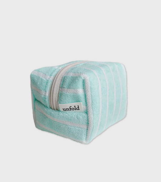 [unfold] Stripe Terry Pouch (Tiffany)