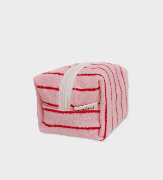 [unfold] Stripe Terry Pouch (Pink Red)