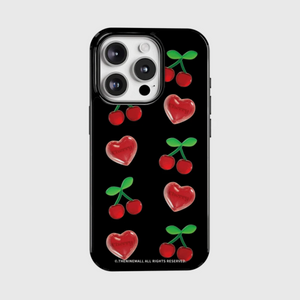 [THENINEMALL] Clear Cherry Pattern Bumper Case