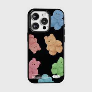 [THENINEMALL] Rainbow Teddy Gummy Pattern Bumper Case