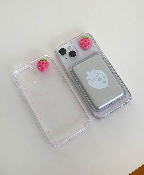 [Happy Go Lucky] Strawberry Resin Phone Case