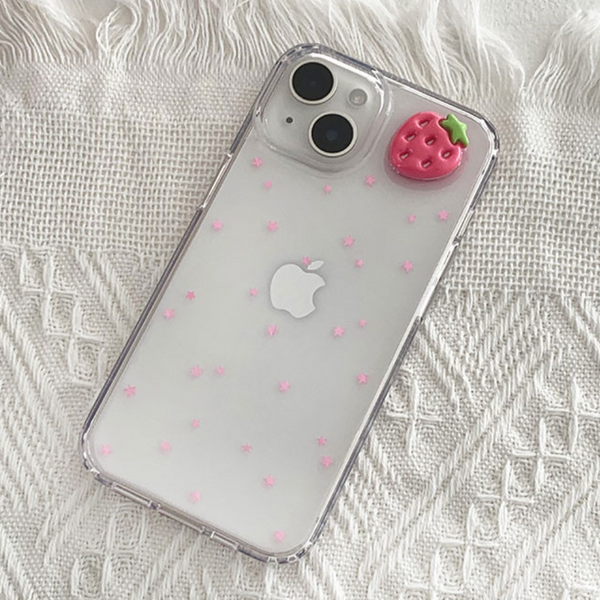 [Happy Go Lucky] Strawberry Resin Phone Case