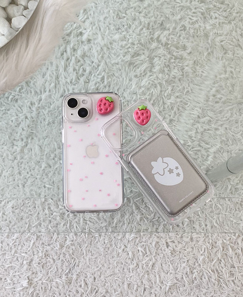 [Happy Go Lucky] Strawberry Resin Phone Case