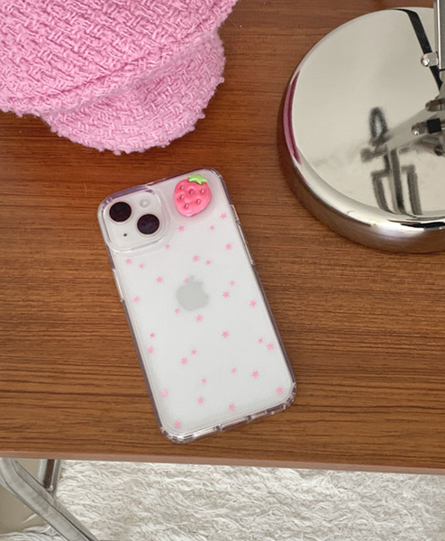 [Happy Go Lucky] Strawberry Resin Phone Case