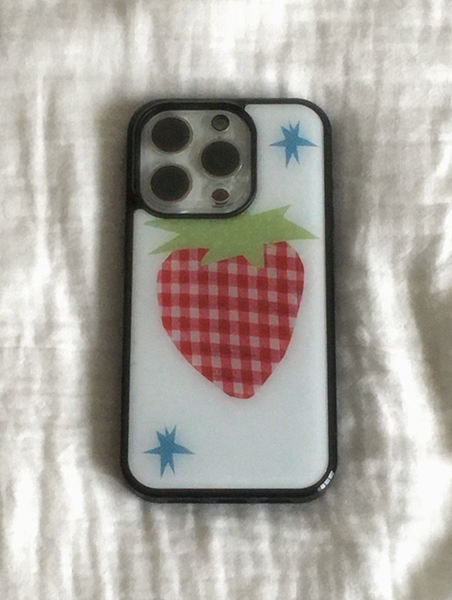 [1081] Strawberry! Epoxy Phone Case