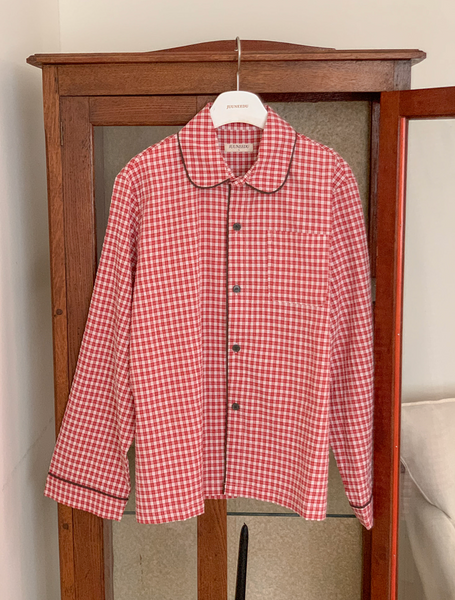 [Juuneedu] Jeu Simon Gingham Checkered Pajamas Set