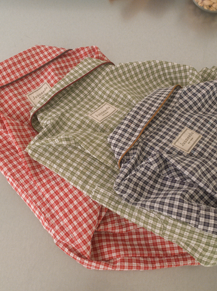 [Juuneedu] Jeu Simon Gingham Checkered Pajamas Set