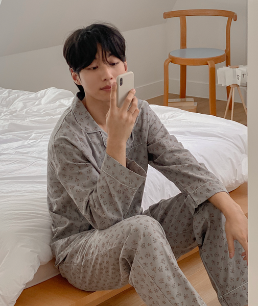 [Juuneedu] Jeu Autumn Flower Couple Pajamas Set