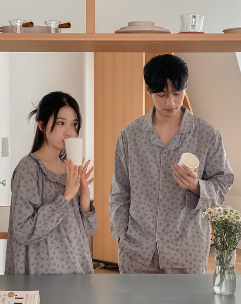 [Juuneedu] Jeu Autumn Flower Couple Pajamas Set