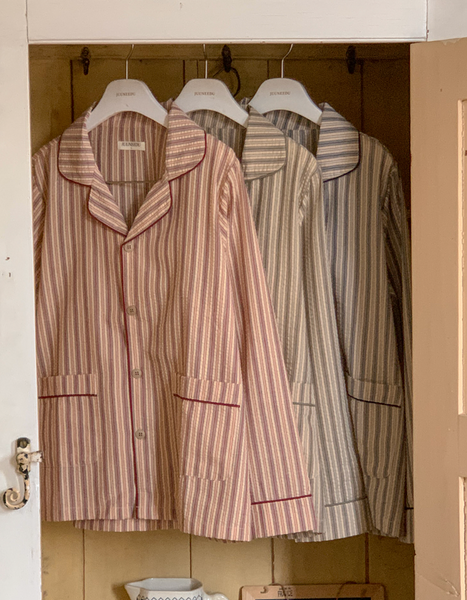 [Juuneedu] Jeu Rusk Stripe Pajamas Set