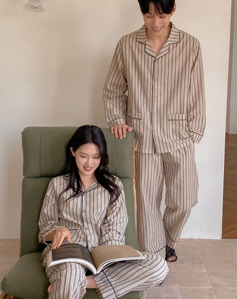 [Juuneedu] Jeu Rusk Stripe Pajamas Set