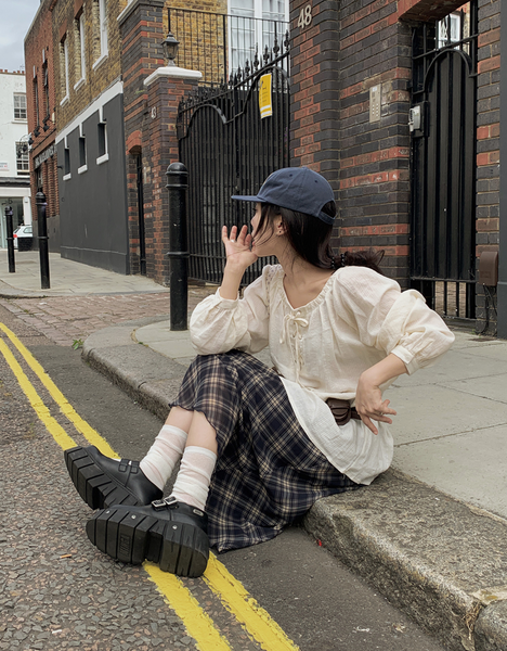 [VINVLE] [Made] Della Checkered Skirt