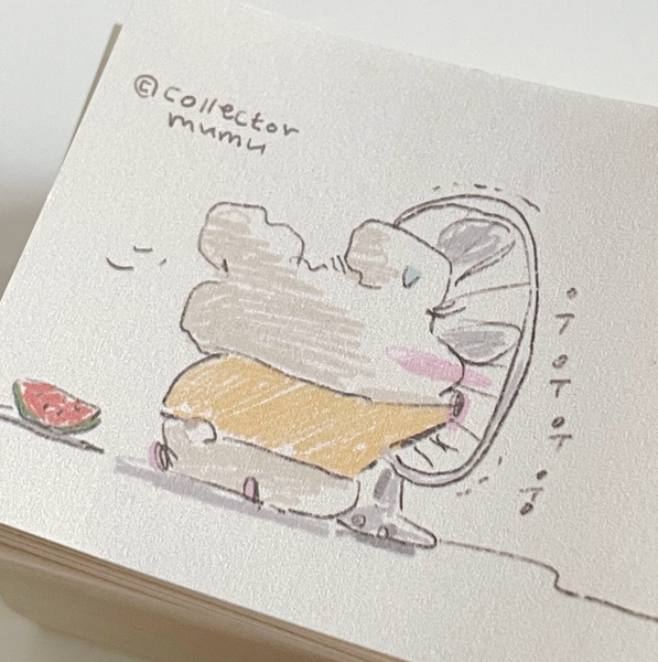 [collector mumu] 선풍기 앞 햄찌 Paper Sticker (3ea)