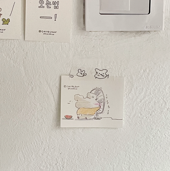 [collector mumu] 선풍기 앞 햄찌 Paper Sticker (3ea)