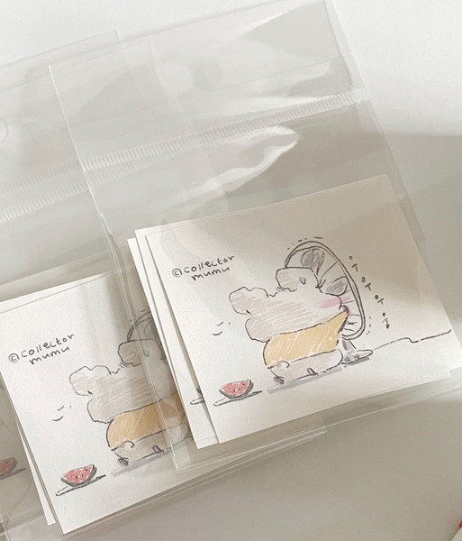 [collector mumu] 선풍기 앞 햄찌 Paper Sticker (3ea)