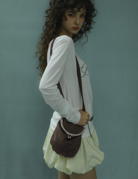 [BadBlue] Suede Purse Crossbody Bag Brown