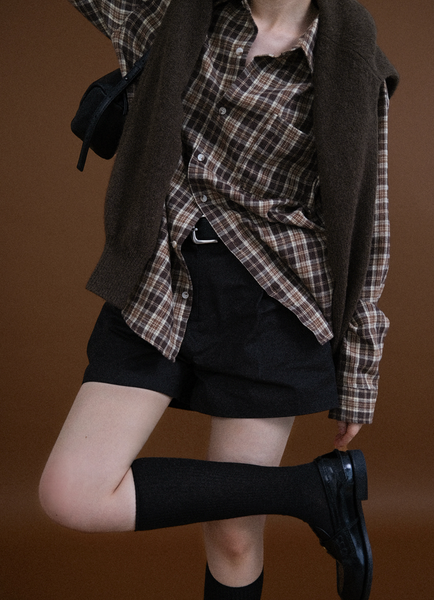 [AUTUMN] Clay Checkered Shirt