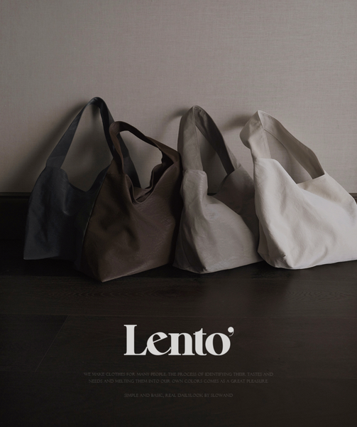 [SLOWAND] # LENTO Cracker Leather Shoulder Bag