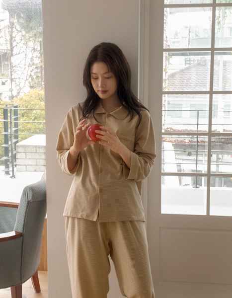 [Juuneedu] Butterring Stripe Pajamas Set